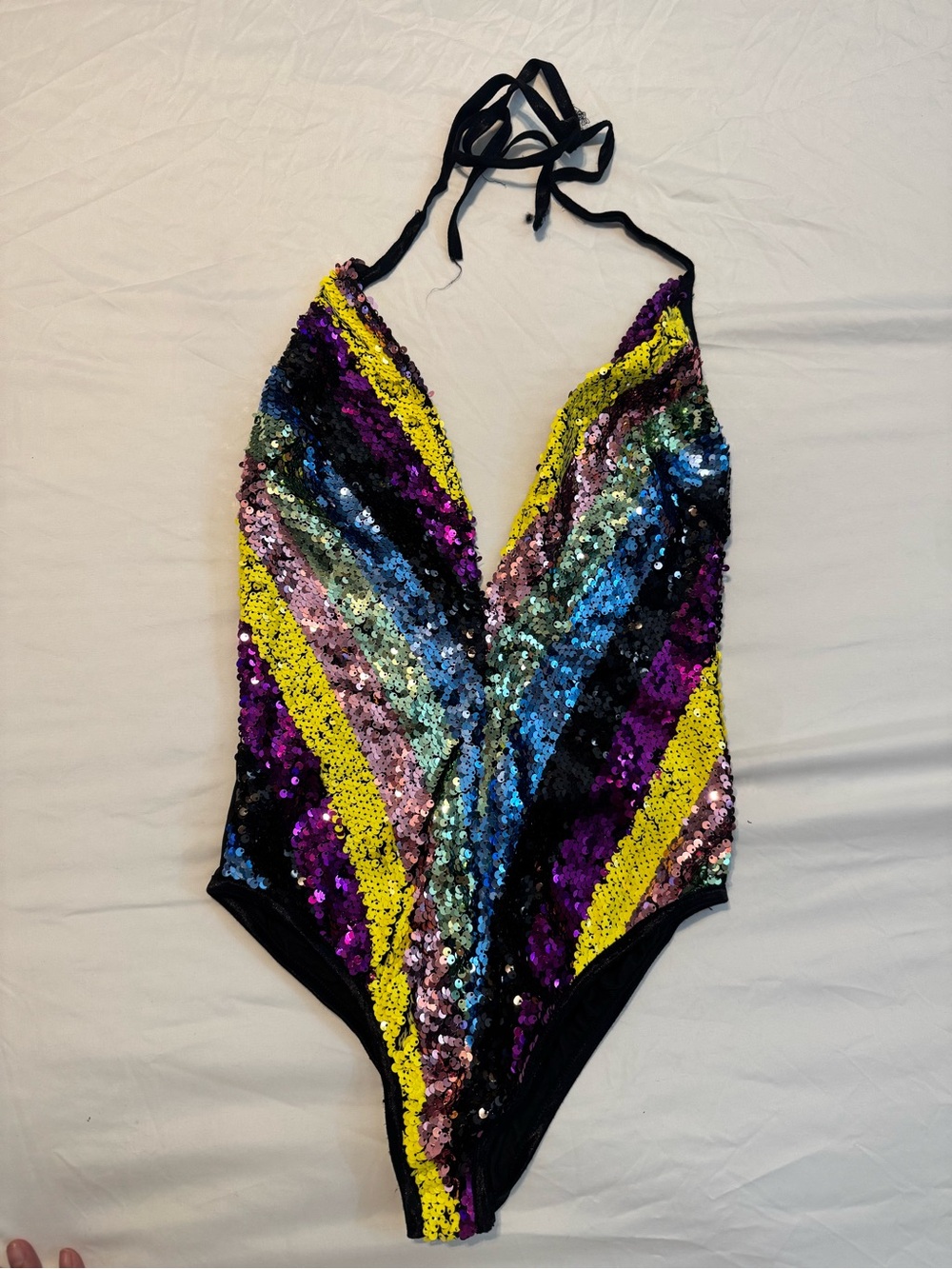 REVOLVE Multicolor Sequin Halter Bodysuit